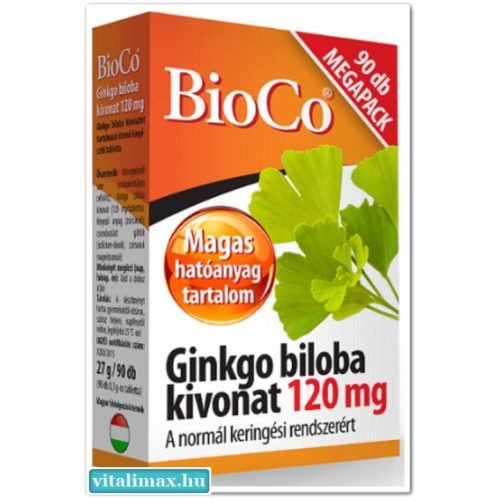 BioCo Ginkgo biloba kivonat 120 mg Megapack - 90 db