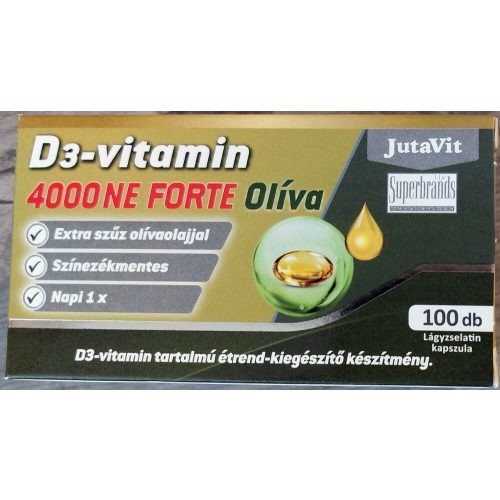 JutaVit D3-vitamin 4000NE Olíva Forte - 100 db lágykapszula