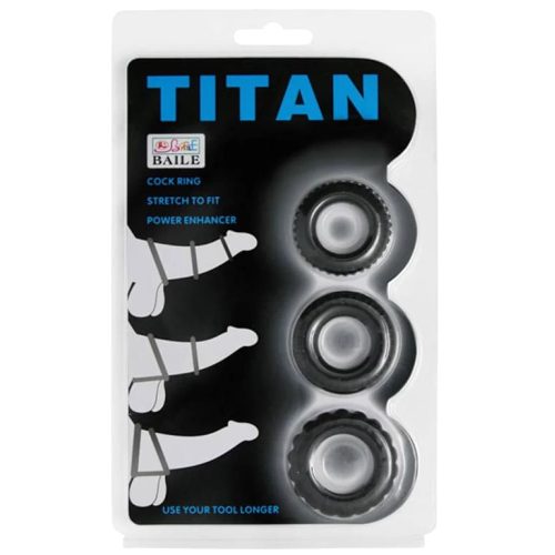Titan 3 in 1 Silicone Rings Black