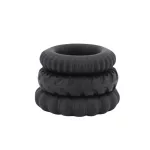 Titan 3 in 1 Silicone Rings Black