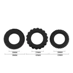 Titan 3 in 1 Silicone Rings Black