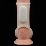 Vibrating Silk Knights Ring with Scrotum Sleeve (White) I