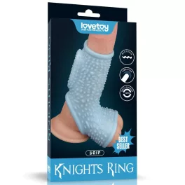   Vibrating Drip Knights Ring with Scrotum Sleeve Blue_B15O50_3