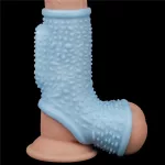 Vibrating Drip Knights Ring with Scrotum Sleeve Blue_B15O50_3