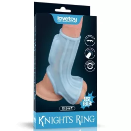 Vibrating Ridge Knights Ring with Scrotum Sleeve_B15O50_1