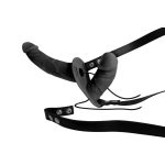 DOUBLE THRUSTER VIBE WITH HARNESS BLACK