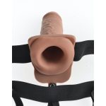 7" Hollow Strap-On with Remote  Tan/ Black