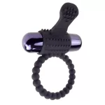 Vibrating Silicone Super Ring  Black