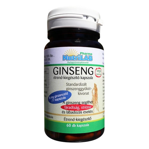 Image of CSOMAG: NutriLAB Ginseng kapszula - 60 db + AJÁNDÉK C-vitamin