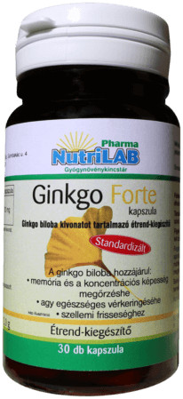 Image of CSOMAG: NutriLAB Ginkgo Forte kapszula - 30 db + AJÁNDÉK C-vitamin