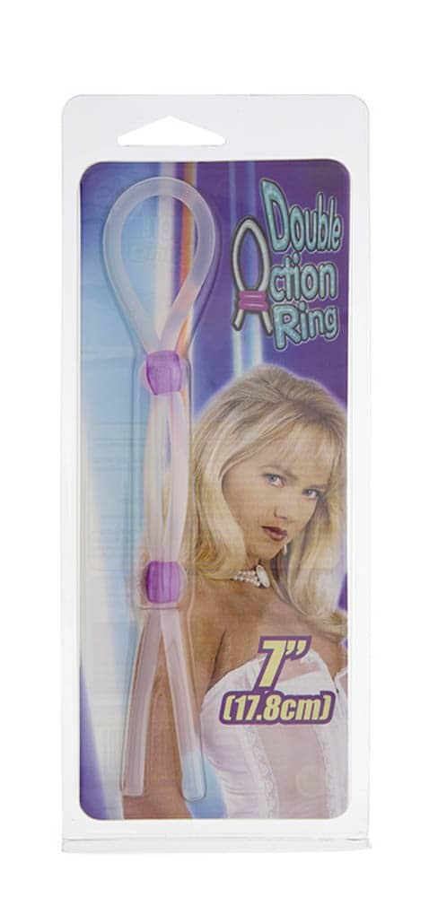 Image of 7 inch Silicon Cock Ring With 2 Beads Lavender